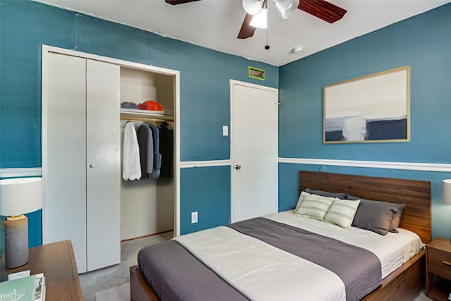 4137 Salem Dr, Garland, TX 75043 - bedroom with a closet and a ceiling fan