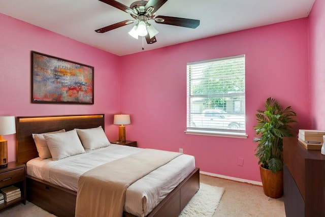 4137 Salem Dr, Garland, TX 75043 - bedroom featuring light colored carpet and a ceiling fan