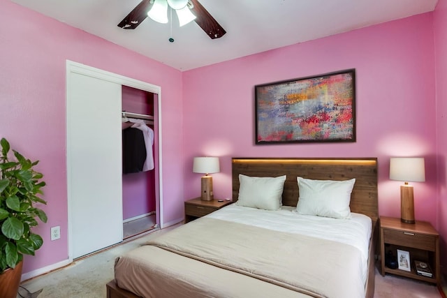 4137 Salem Dr, Garland, TX 75043 - carpeted bedroom featuring a closet and a ceiling fan