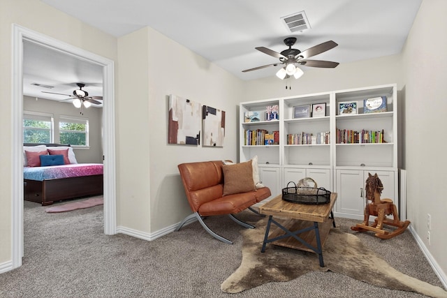 1709 Blair Ct, Carrollton, TX 75010 - sitting room with carpet flooring and ceiling fan