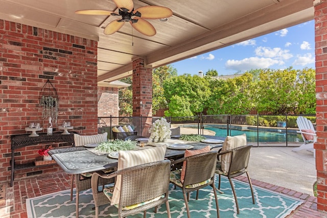 1709 Blair Ct, Carrollton, TX 75010 - view of patio with a ceiling fan and outdoor dining space