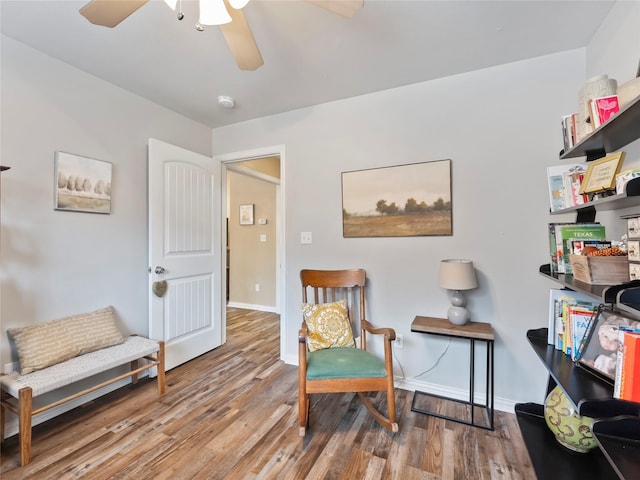 153 Bridlepath Dr, Pottsboro, TX 75076 - living area with ceiling fan and wood finished floors