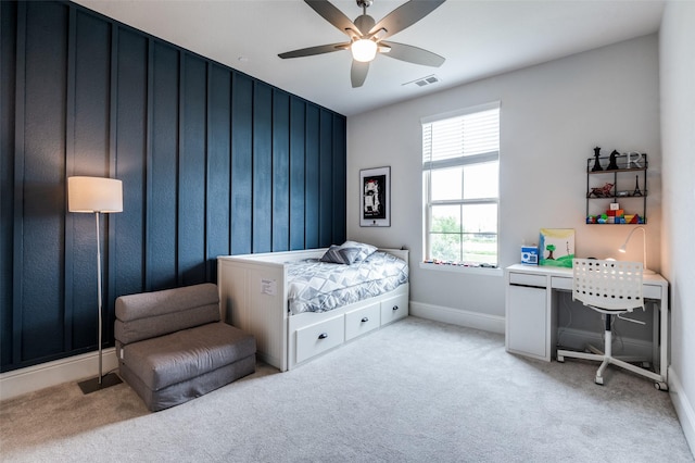 840 Redstem Dr, Prosper, TX 75078 - bedroom featuring light colored carpet and a ceiling fan