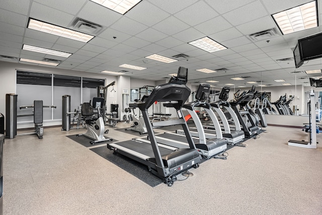 1200 Main St Unit 707, Dallas, TX 75202 - exercise room with a drop ceiling