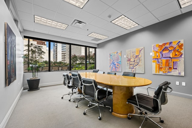 1200 Main St Unit 707, Dallas, TX 75202 - office area featuring carpet and a paneled ceiling