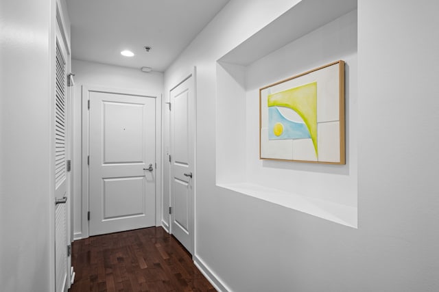 1200 Main St Unit 707, Dallas, TX 75202 - corridor with dark wood finished floors and recessed lighting