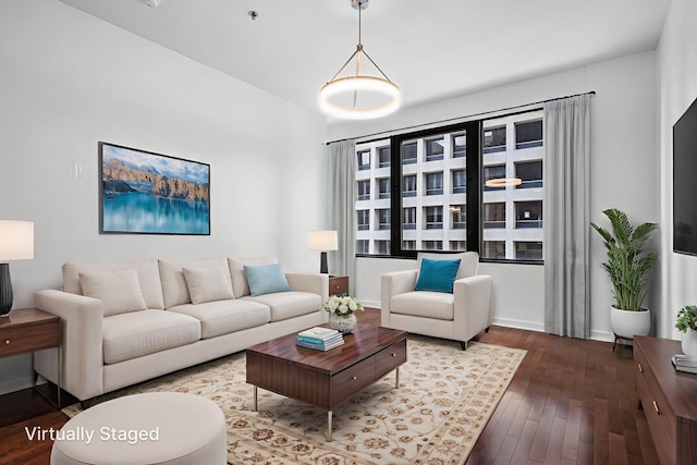 1200 Main St Unit 707, Dallas, TX 75202 - living room featuring wood finished floors