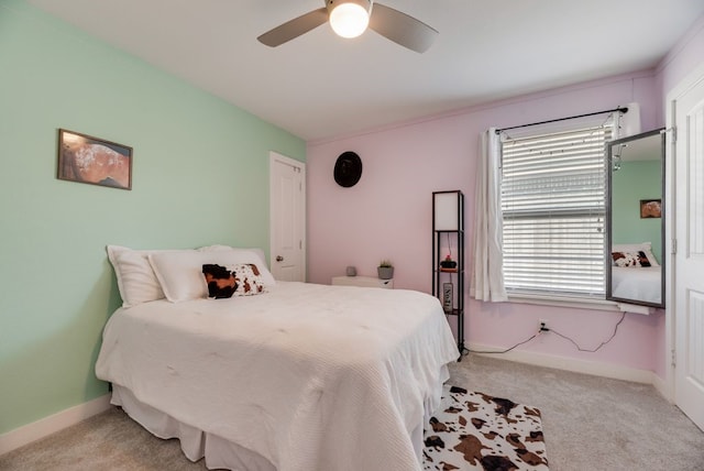 421 W Holford St, Pilot Point, TX 76258 - bedroom featuring light colored carpet and ceiling fan