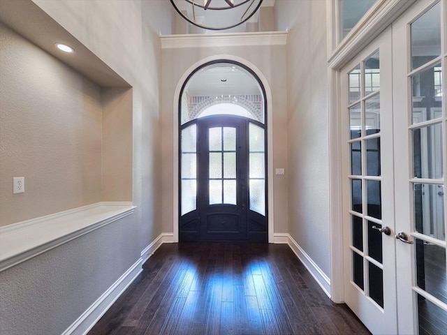 4348 Rice Ln, Carrollton, TX 75010 - foyer entrance featuring french doors and hardwood / wood-style floors