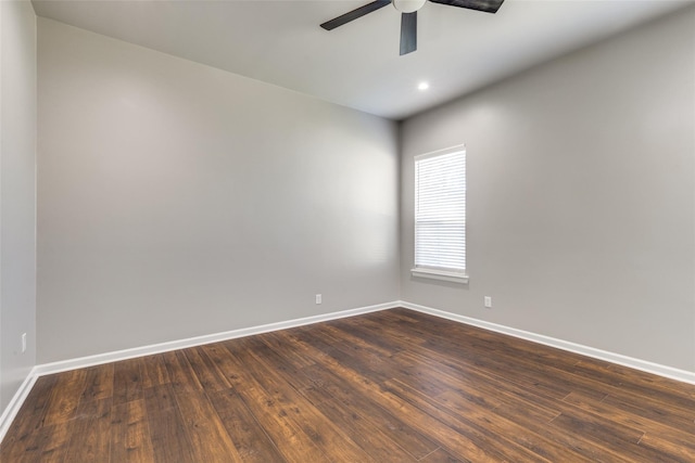 619 Buckalew St, Dallas, TX 75208 - unfurnished room featuring ceiling fan, dark wood-style flooring, and recessed lighting