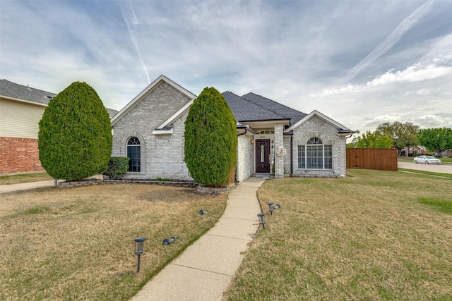 1400 Ambrose Dr, Allen, TX 75002 - view of front of home with brick siding, a front lawn, and roof with shingles