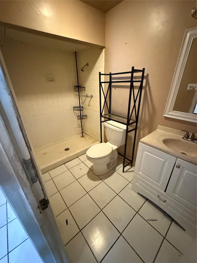 5918 Highcrest Dr, Garland, TX 75043 - full bathroom with tile patterned flooring, a shower stall, and vanity