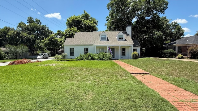 3601 Westcliff Rd S, Fort Worth, TX 76109 - cape cod home featuring a chimney and a front lawn