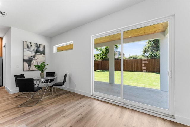 2828 Rochester St, Dallas, TX 75215 - dining area with wood finished floors and baseboards