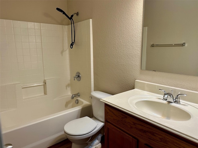 2717 Big Spring Dr, Fort Worth, TX 76120 - full bathroom featuring a textured wall, vanity, and  shower combination