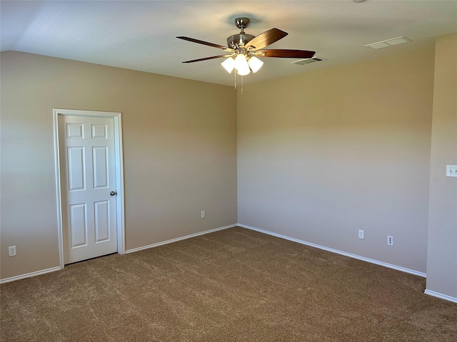 2717 Big Spring Dr, Fort Worth, TX 76120 - carpeted empty room featuring a ceiling fan and baseboards