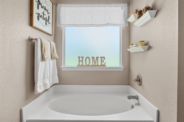 5520 Plata Ln, Benbrook, TX 76126 - full bath featuring a bath and a textured wall