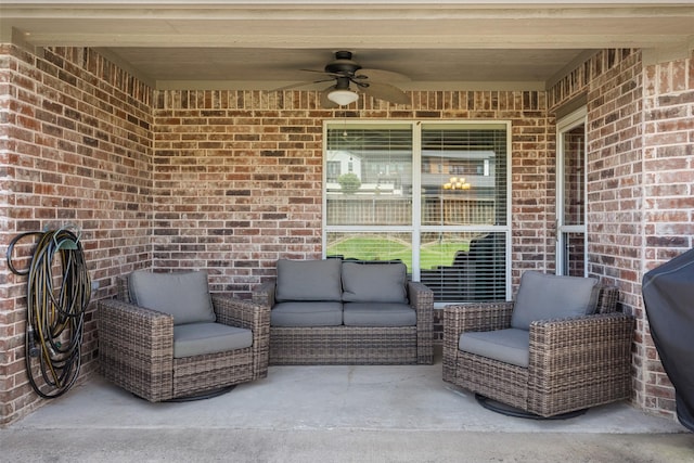 5520 Plata Ln, Benbrook, TX 76126 - view of patio / terrace with ceiling fan and outdoor lounge area