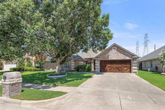 5520 Plata Ln, Benbrook, TX 76126 - view of front facade with brick siding and a front lawn