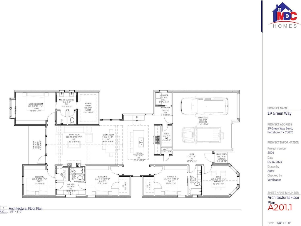 19 Greenway Bnd, Pottsboro, TX 75076 - view of property floor plan