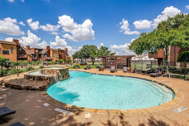 1704 Baird Farm Cir Unit 4104, Arlington, TX 76006 - community pool featuring a residential view, an outdoor hot tub, and a patio