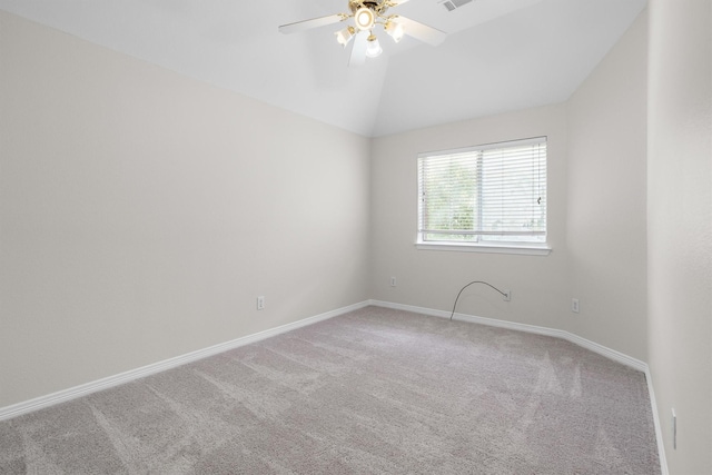 2309 Chambray Dr, Corinth, TX 76210 - unfurnished room featuring carpet flooring, ceiling fan, and vaulted ceiling