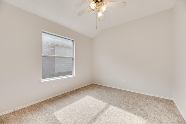 1647 Ash Ln, Corinth, TX 76210 - carpeted empty room with a ceiling fan and vaulted ceiling