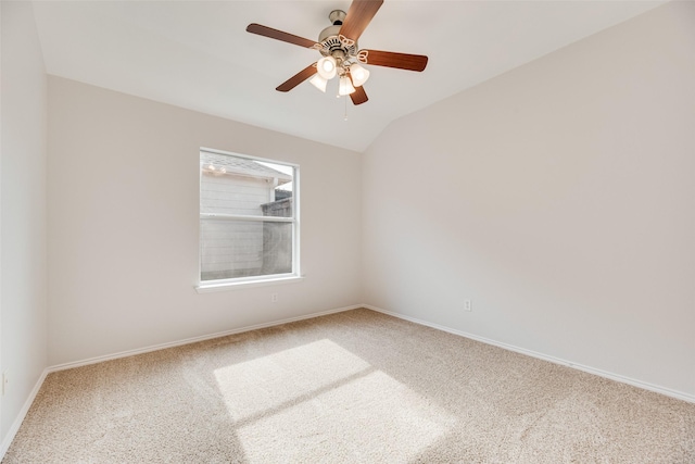1647 Ash Ln, Corinth, TX 76210 - carpeted spare room featuring vaulted ceiling and a ceiling fan