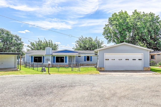 4018 Linda Ct, Granbury, TX 76048 - ranch-style home with a garage, a fenced front yard, and driveway