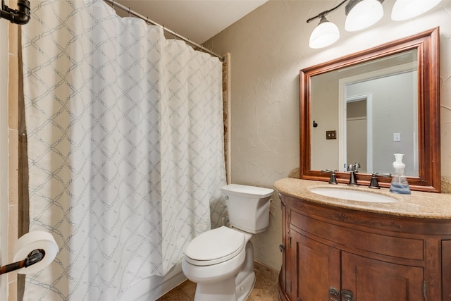4105 Williams Ct, Grapevine, TX 76051 - full bath featuring vanity, a shower with shower curtain, and a textured wall