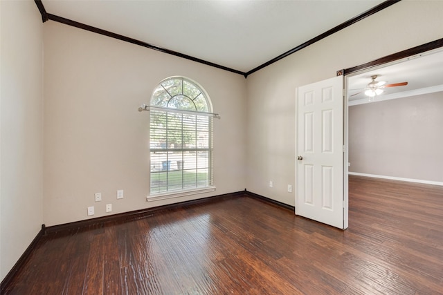 4105 Williams Ct, Grapevine, TX 76051 - spare room featuring crown molding, wood finished floors, and ceiling fan
