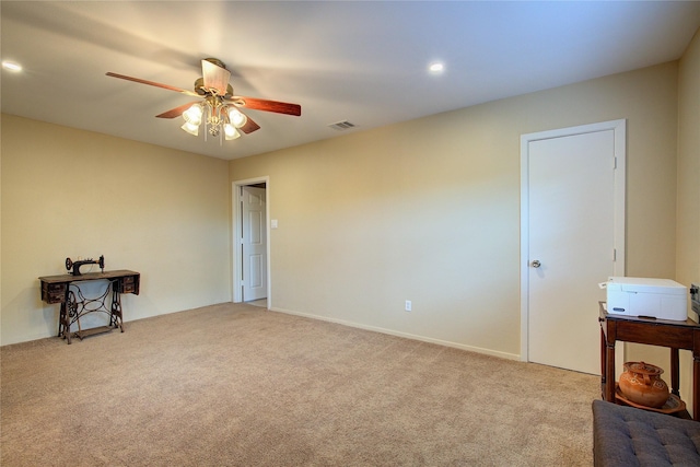 5610 Christie Ln, Garland, TX 75044 - carpeted spare room featuring a ceiling fan and recessed lighting
