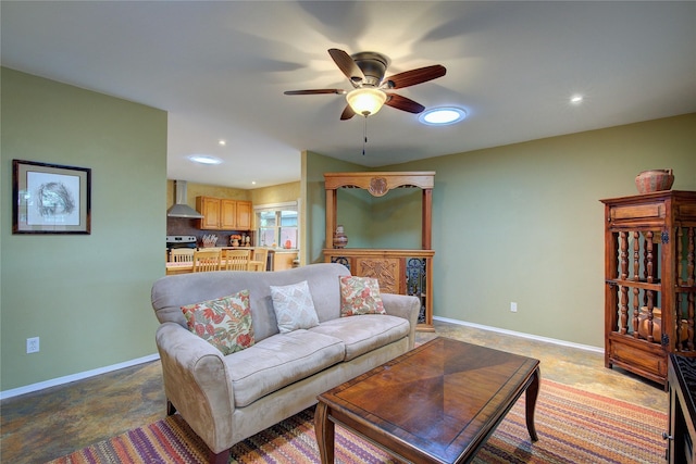 5610 Christie Ln, Garland, TX 75044 - living room with ceiling fan and recessed lighting