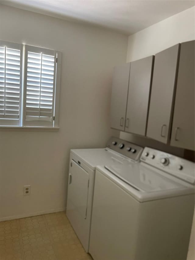 1505 Windy Meadow Dr, Plano, TX 75023 - laundry area featuring independent washer and dryer and cabinet space