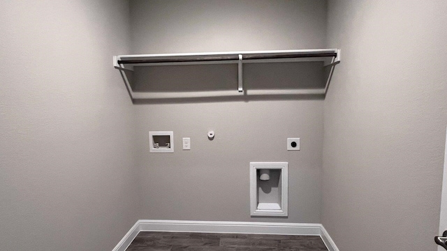 1821 Brindle St, Northlake, TX 76247 - washroom with gas dryer hookup, hookup for an electric dryer, washer hookup, and wood finished floors