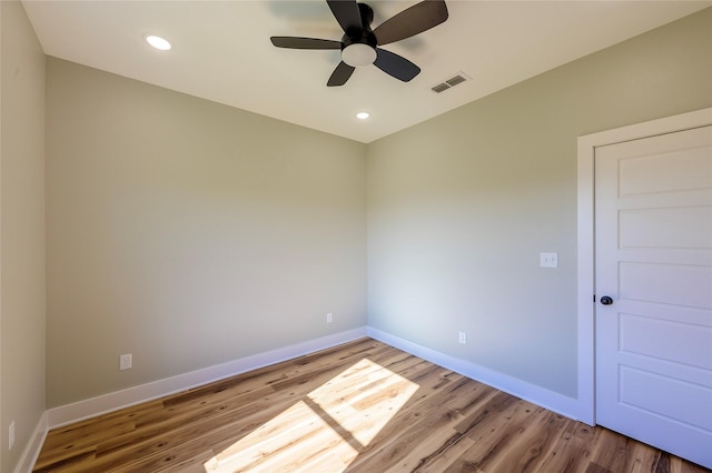 148 Crescent St, Bullard, TX 75757 - spare room with wood finished floors, a ceiling fan, and recessed lighting