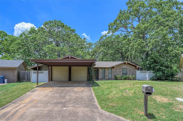 2911 W Day St, Denison, TX 75020 - view of front of property with an attached garage, brick siding, driveway, and a shingled roof