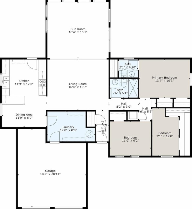 2911 W Day St, Denison, TX 75020 - view of property floor plan