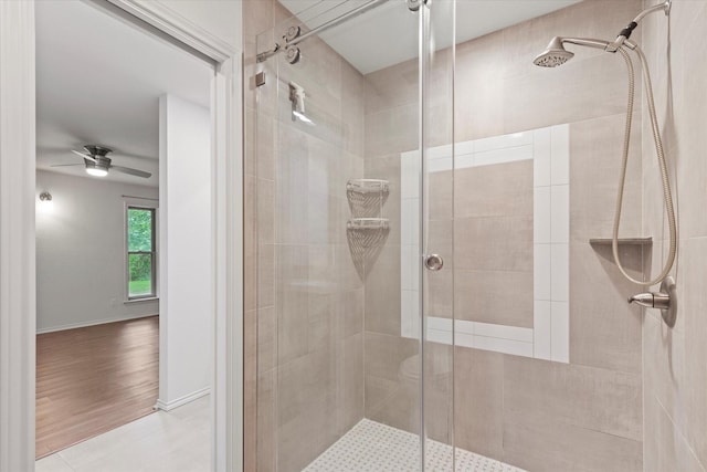 8620 S County Rd, Frisco, TX 75034 - bathroom with a shower stall and ceiling fan
