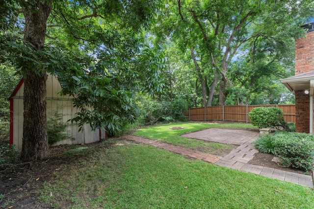 8620 S County Rd, Frisco, TX 75034 - view of yard with a patio area and a shed