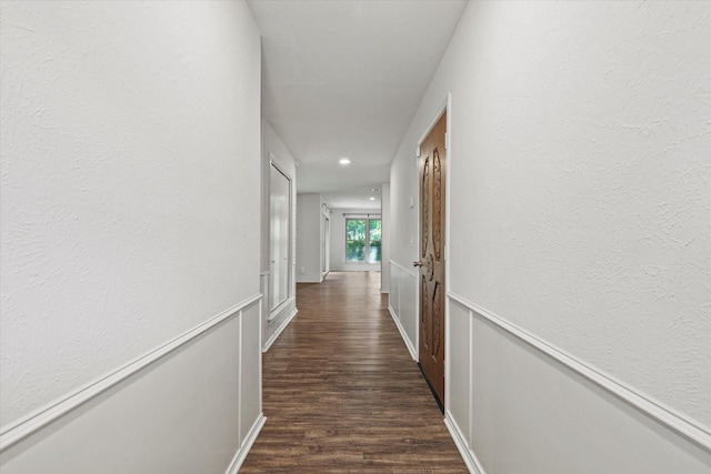 8620 S County Rd, Frisco, TX 75034 - hallway featuring dark wood finished floors and recessed lighting