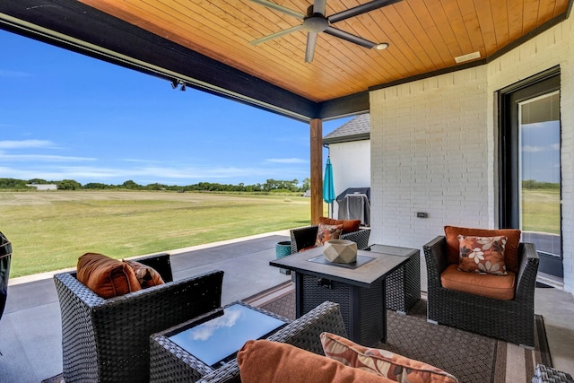 140 Friesian Ln, Waxahachie, TX 75167 - view of patio / terrace with a ceiling fan and an outdoor hangout area