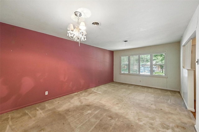 1514 Azalea Dr, Arlington, TX 76013 - empty room with a chandelier and carpet flooring