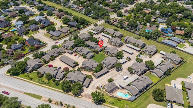 350 W Harwood Rd Unit A, Hurst, TX 76054 - aerial view of residential area with a pool area