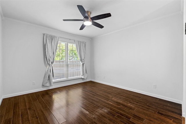 350 W Harwood Rd Unit A, Hurst, TX 76054 - unfurnished room with wood finished floors, ornamental molding, and a ceiling fan