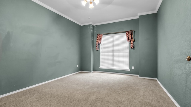5613 Buttercup Ln, Mckinney, TX 75070 - carpeted empty room featuring crown molding and a ceiling fan
