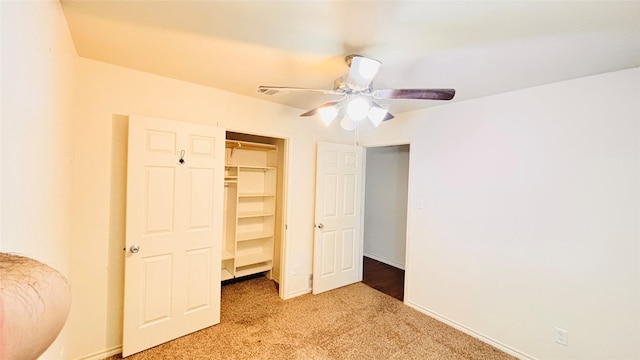 5625 Como Dr, Fort Worth, TX 76107 - unfurnished bedroom with light colored carpet, a closet, and a ceiling fan