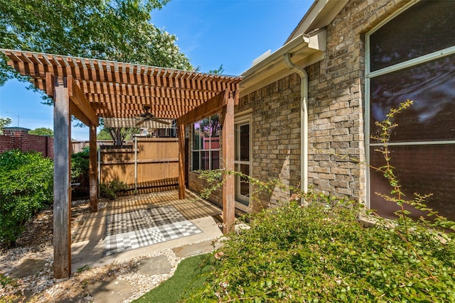 2836 Fordham Rd, Plano, TX 75025 - view of patio / terrace with a pergola and a ceiling fan