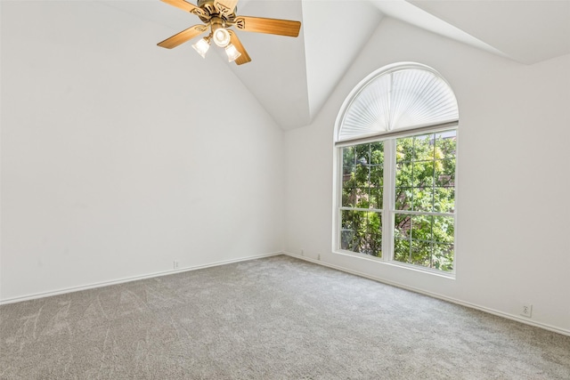 10412 Harris Ct, Irving, TX 75063 - carpeted spare room featuring lofted ceiling and a ceiling fan