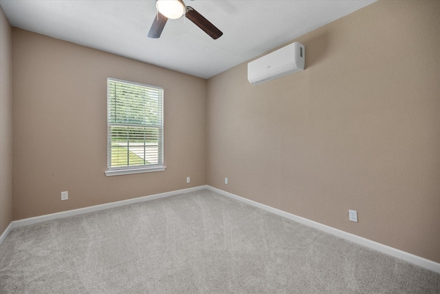 336 Arrowhead St, Fort Worth, TX 76108 - spare room with a wall mounted air conditioner, ceiling fan, and light carpet